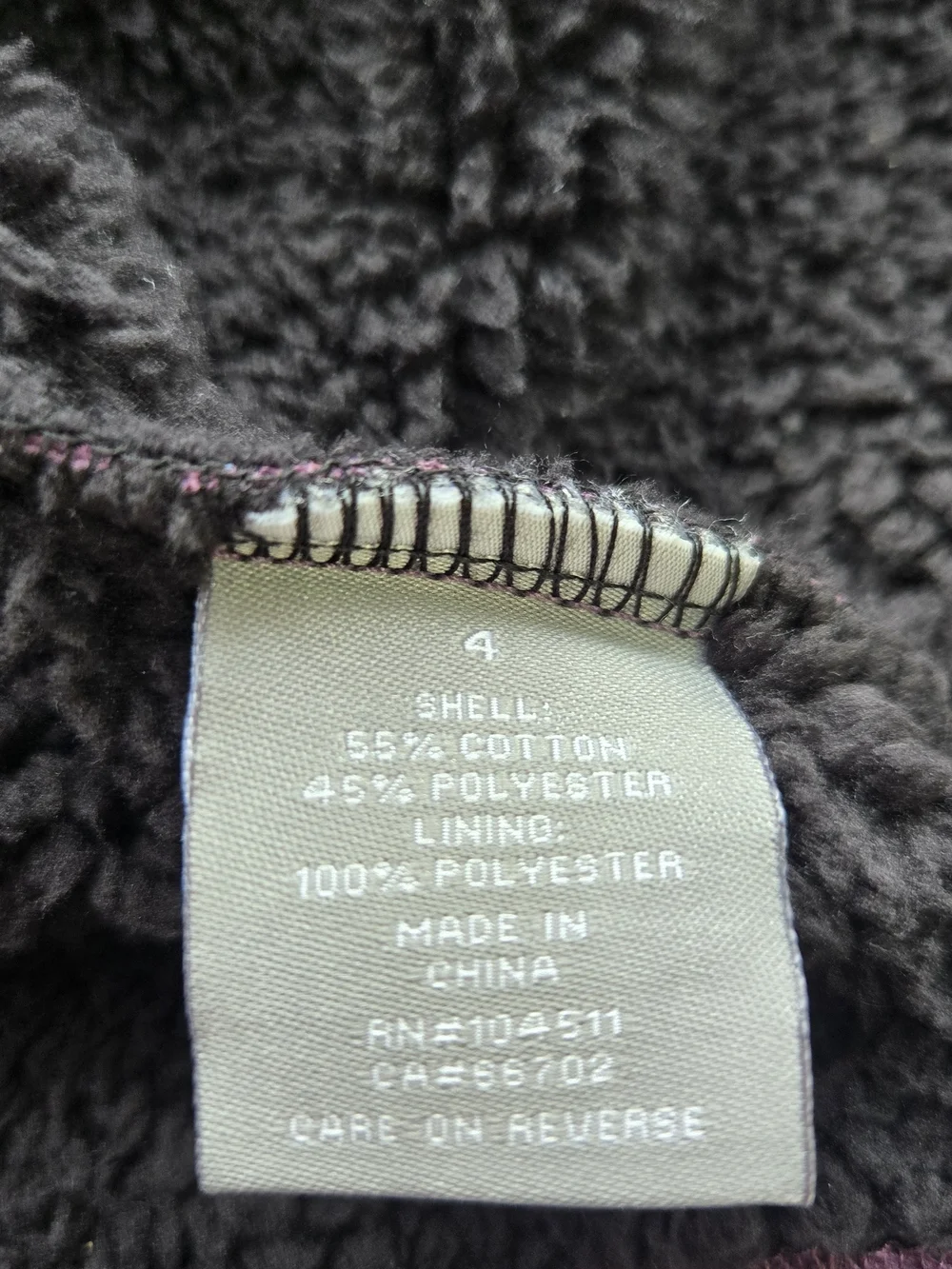 Berkley Jensen Purple Sherpa-Lined Hoodie – Size 4